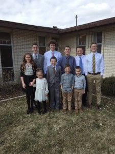 Taylor's last Sunday before his mission.  Visiting Rachel & Brent's ward for fast Sunday.  Good thing they were there ... our ward was cancelled due to weather!